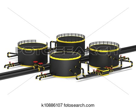 Illustration   Black Oil Storage Tank  Fotosearch   Search Eps Clipart