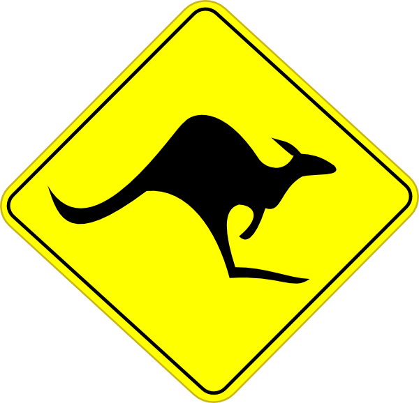 Kangaroo Road Sign Clip Art At Clker Com   Vector Clip Art Online