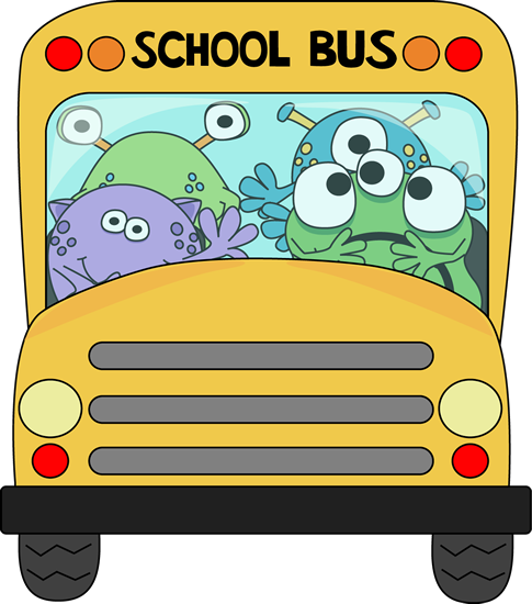 Monsters On A School Bus Clip Art Image   Four Monsters On A School