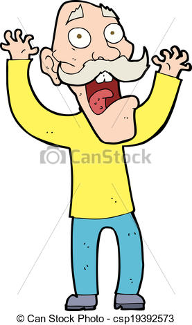 Of Cartoon Old Man Getting A Fright Csp19392573   Search Clipart    