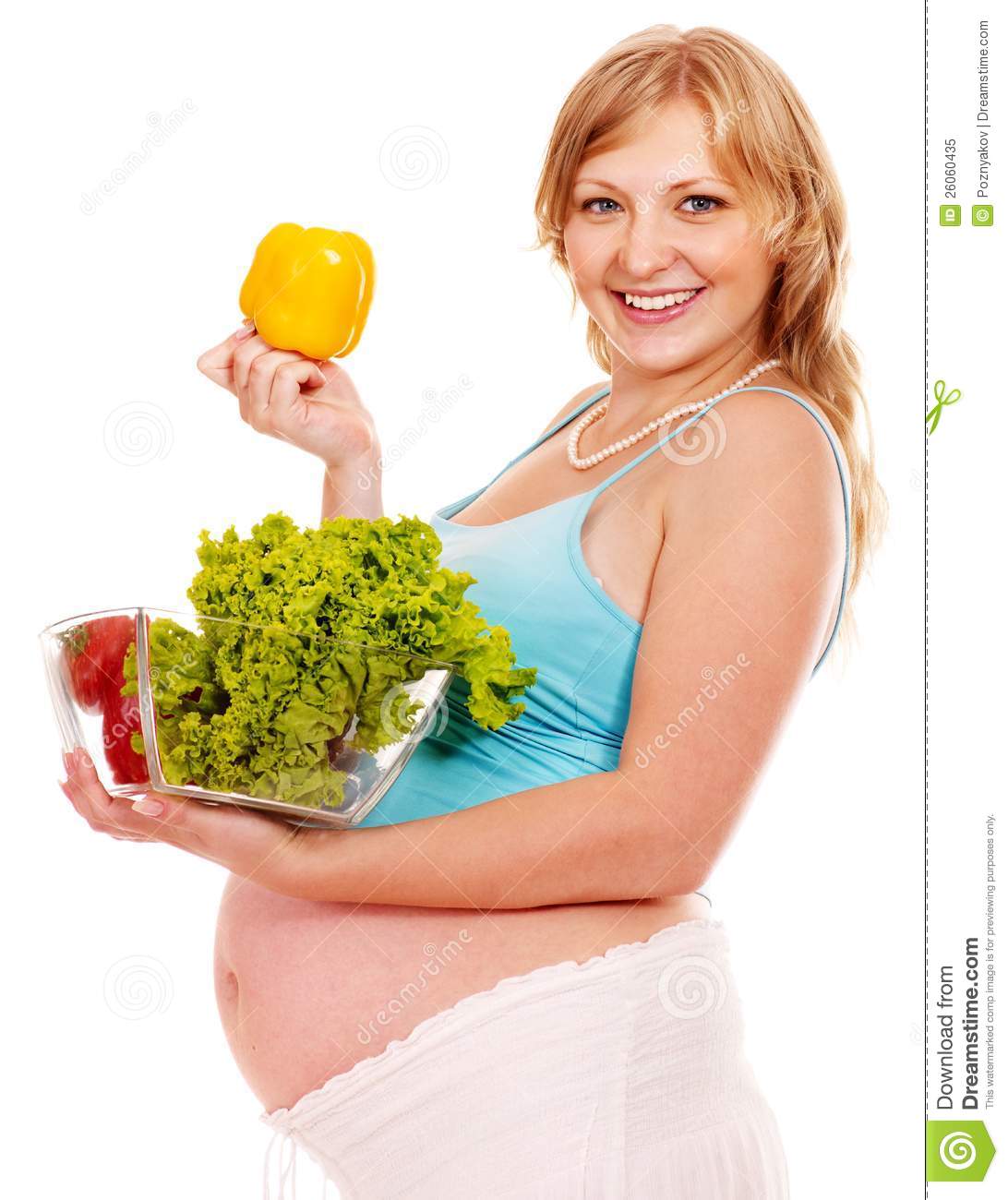 Pregnant Woman Eating Vegetable  Royalty Free Stock Photo   Image