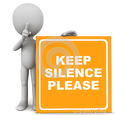 Silence Text On Banner Reads Keep Silence Please White Background
