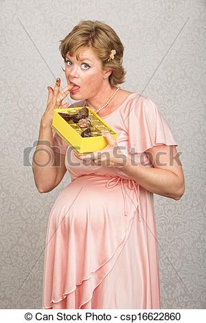 Stock Image Of Guilty Pregnant Woman Eating   Guilty Pregnant Woman