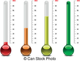 Thermometer Levels   Illustration Of Thermometers With