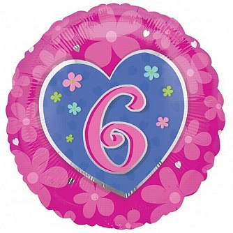 6th Birthday Flower Foil Balloon