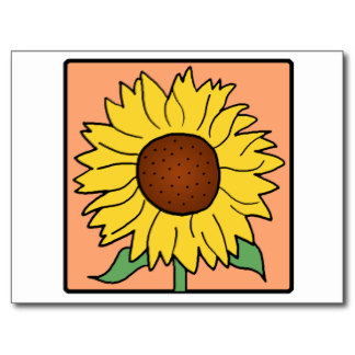 Cartoon Clip Art Garden Summer Sunflower Flower Postcard