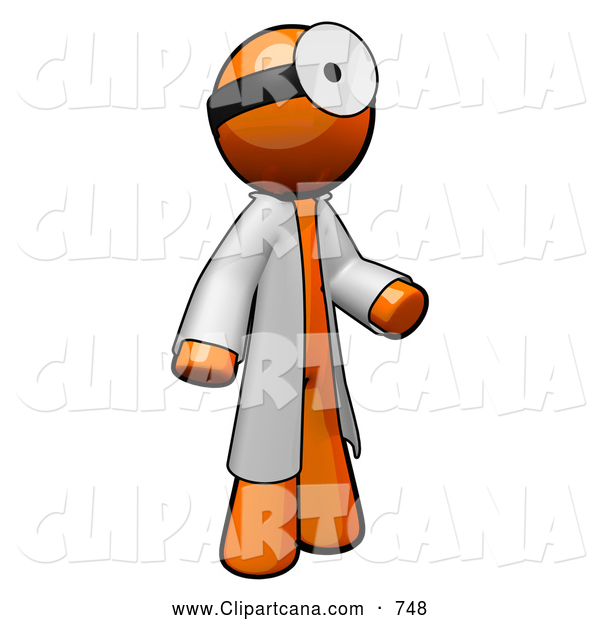 Clip Art Of A 3d Orange Man Doctor3d Orange Man Doctor By Leo