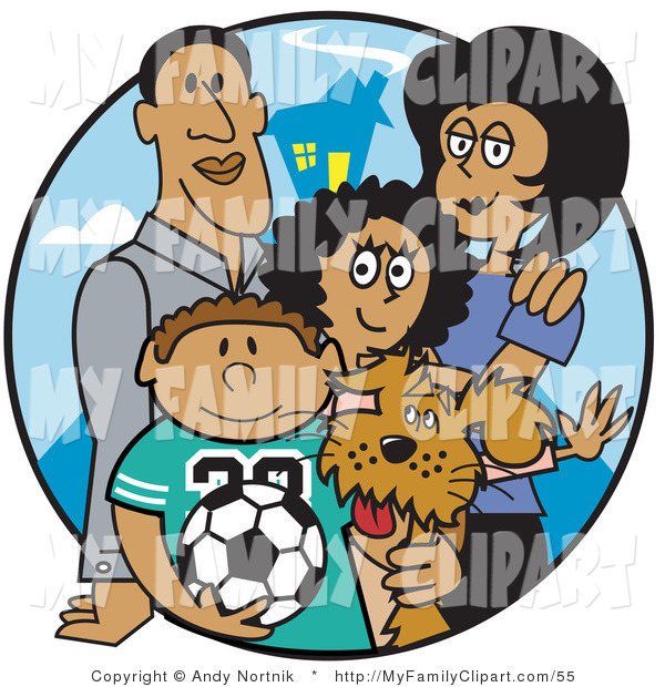 Daughter And The Family Dog Family Clip Art Andy Nortnik