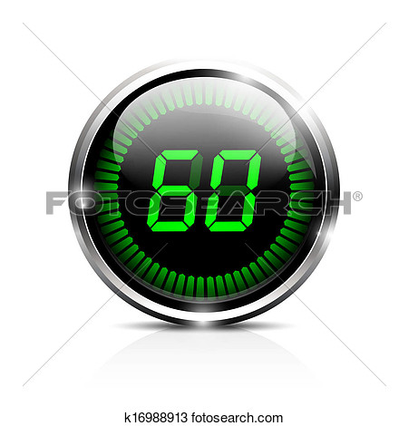 Electronic Timer 60 Seconds View Large Clip Art Graphic