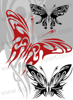 Fantastic Butterflies Clip Art  Cuttable Vector Clipart In Eps And Ai