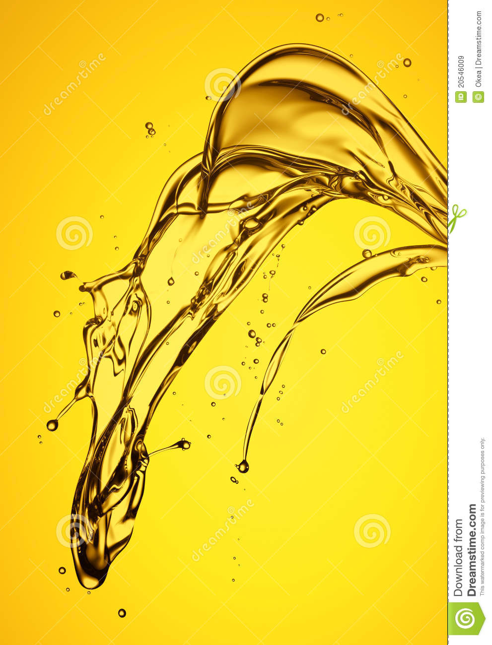 Gold Color Oil Splashing Against Yellow Background