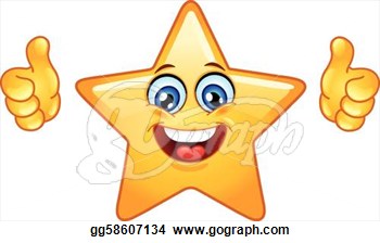 Illustration   Smiling Star Showing Thumbs Up  Clipart Gg58607134