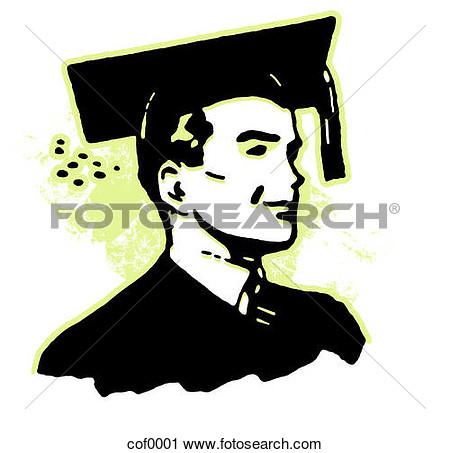 Retro Image Of A Young Man Dressed In Graduation Attire View Large