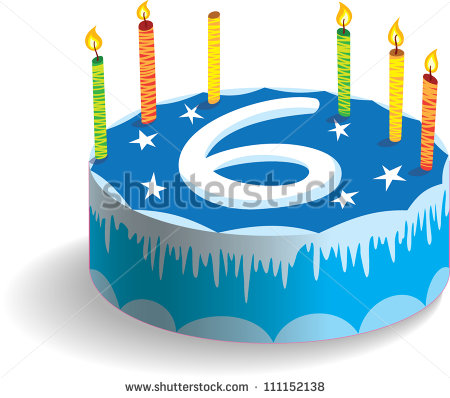Sixth Birthday Cake Stock Vector Illustration 111152138   Shutterstock