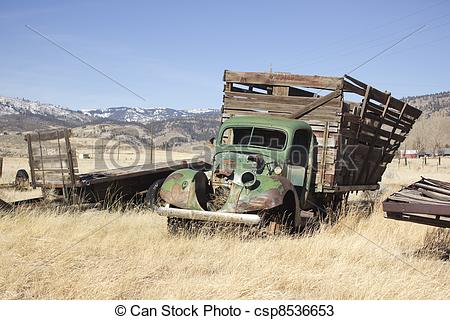 Stock Photos Of Old Farm Truck In A Field Of Junk   And Old Farm Truck