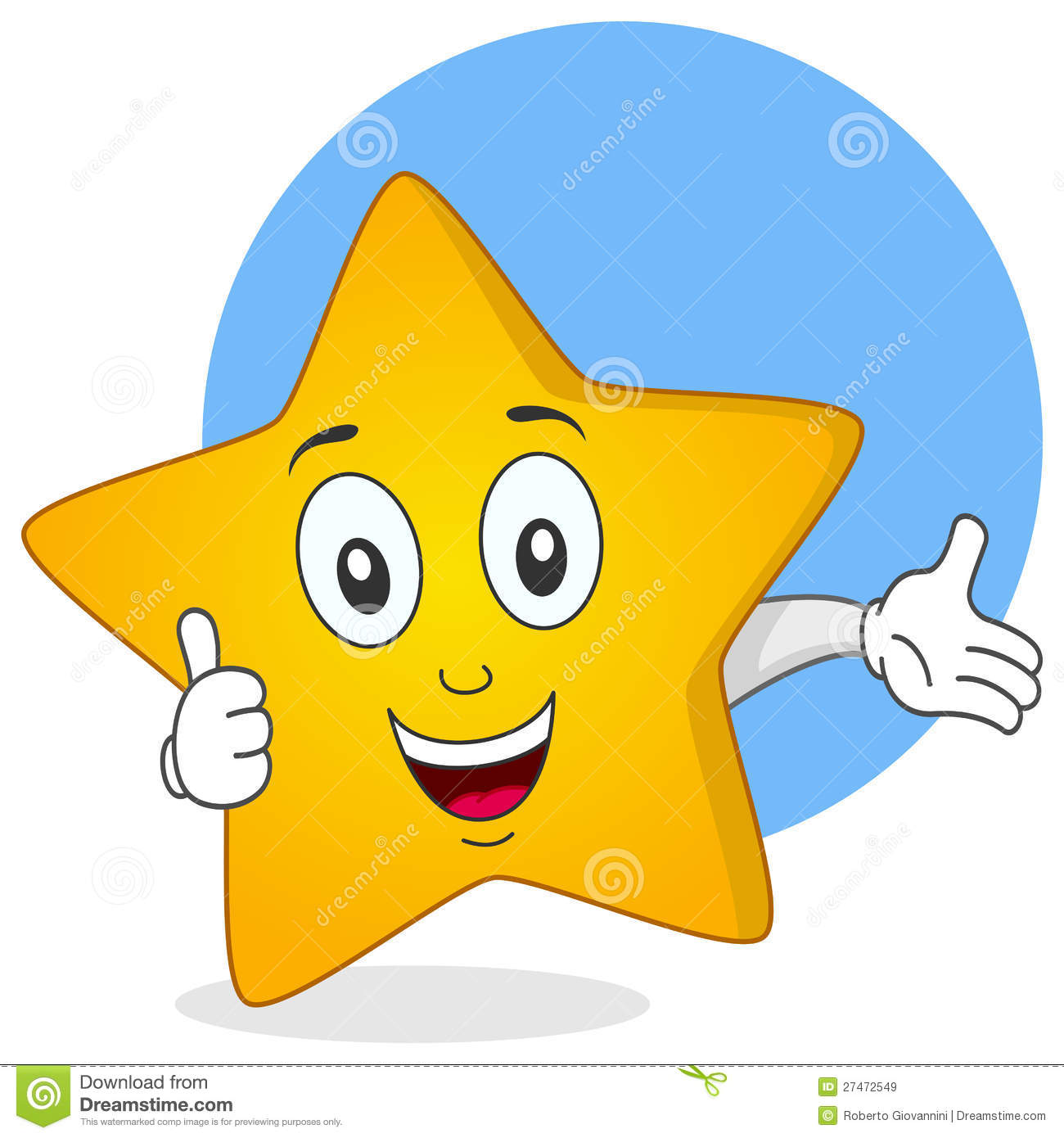 Yellow Star Thumbs Up Character Royalty Free Stock Images   Image