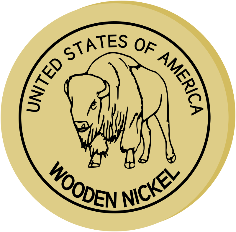 And The Text Items United States Of America And Wooden Nickel