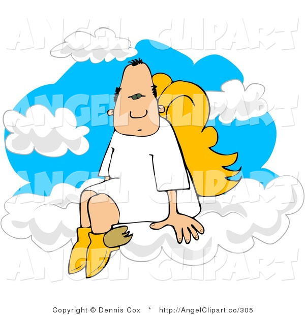 Angel Seated On A Cloud Angel Clip Art Dennis Cox