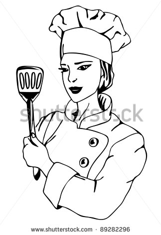 Black Female Chef Cartoon Raster   Female Chef