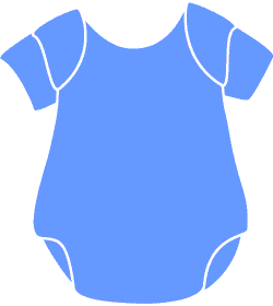 Boy Baby Scrapbook Graphics   Blue Onesie Shirt Clip Art