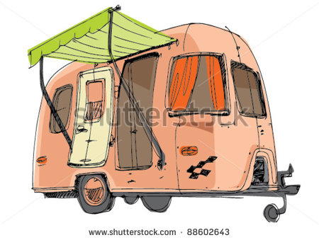 Caravan   Mobile House   Camping Shutterstock  Eps Vector   Caravan