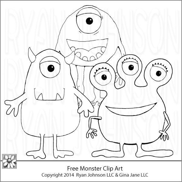 Free Monster Clip Art   Paper Rubber   Ink   Pinterest