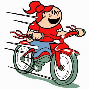 Girl Riding Bike Clip Art