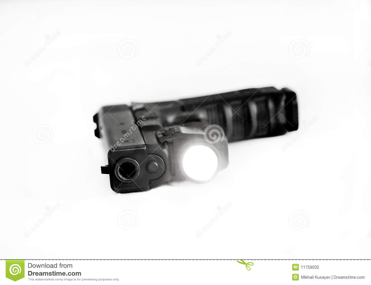 Glock 9mm  Police Issue Handgun Left Side Isolated 