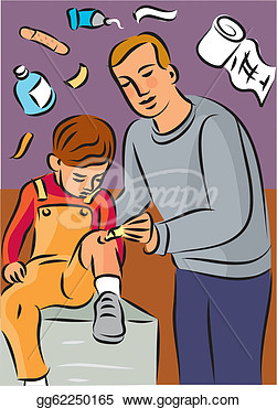     Knee Injury With First Aid Items In Background  Clipart Gg62250165