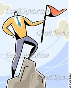 Man Reaching The Summit With Vector Clip Art