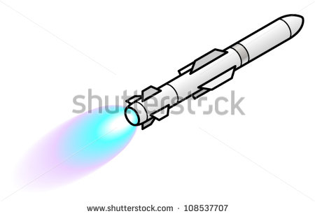 Missile In Flight With A Blue Flame  Stock Vector 108537707    
