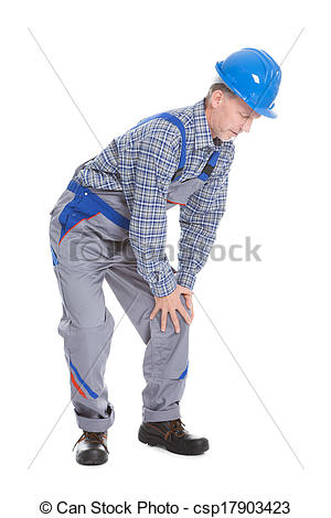 Photo Of Male Worker Suffering From Knee Pain   Mature Male Worker