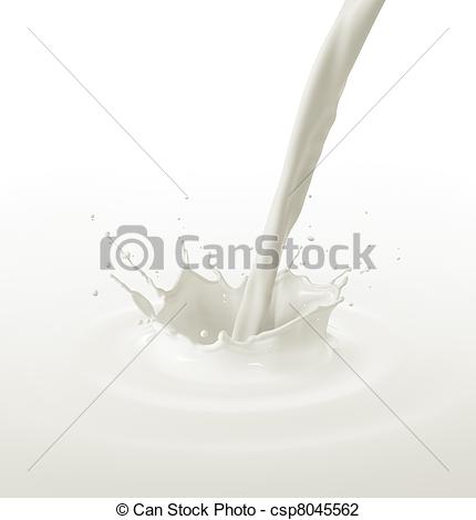 Pouring Milk Or White Liquid Created Splash And Ripple