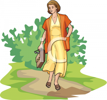 Summer Clip Art Picture Of A Businesswoman Talking A Walk On Her Lunch