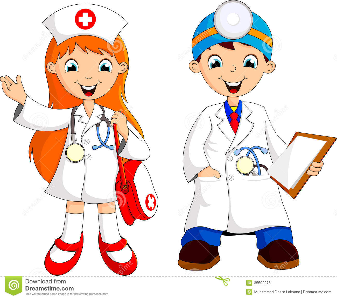 Two Cute Young Doctor Royalty Free Stock Image   Image  35592276