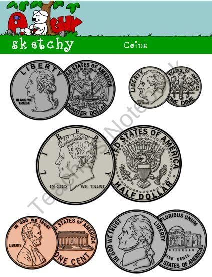 Us Coin Clipart   Graphics Obverse   Reverse United States Coin Clip