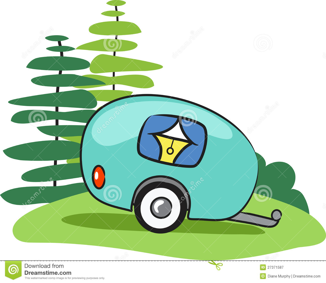 Vector Happy Camper Trailor Royalty Free Stock Photography   Image
