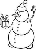 Black And White Christmas Snowman Stock Illustrations