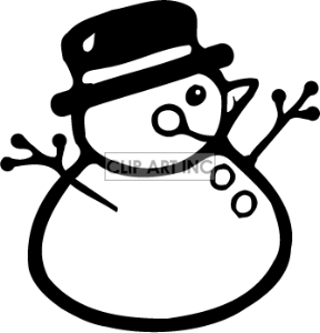 Black And White Snowman Clip Art