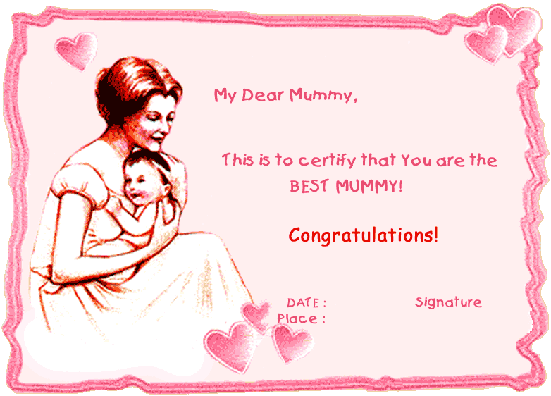 Certificates For Your Mom  On Mothers Day 