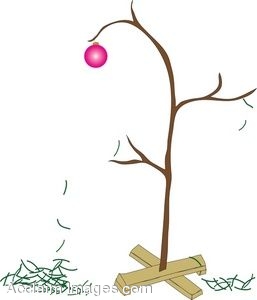 Clip Art Of A Christmas Tree With Hardly Any Needles  This Clipart