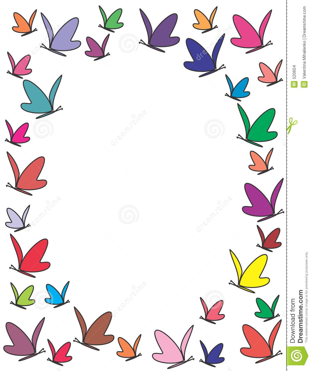 Color Butterflies Frame Stock Images   Image  520604