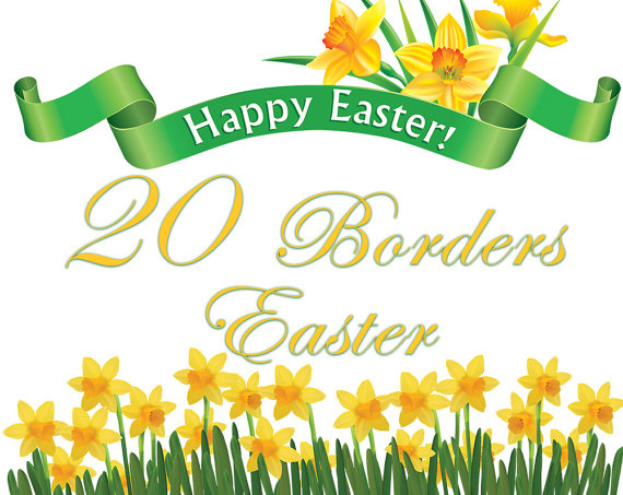 Easter Borders Easter Eggs Clip Art Spring Flowers Digital Collage