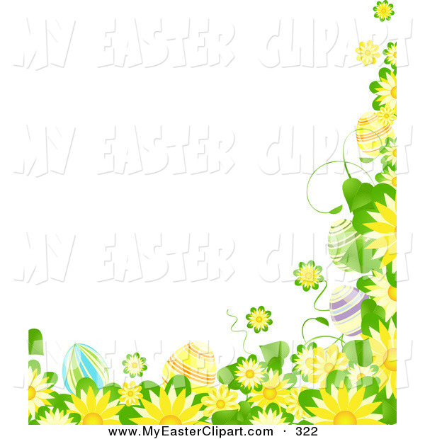 Easter Flower Border Clip Art