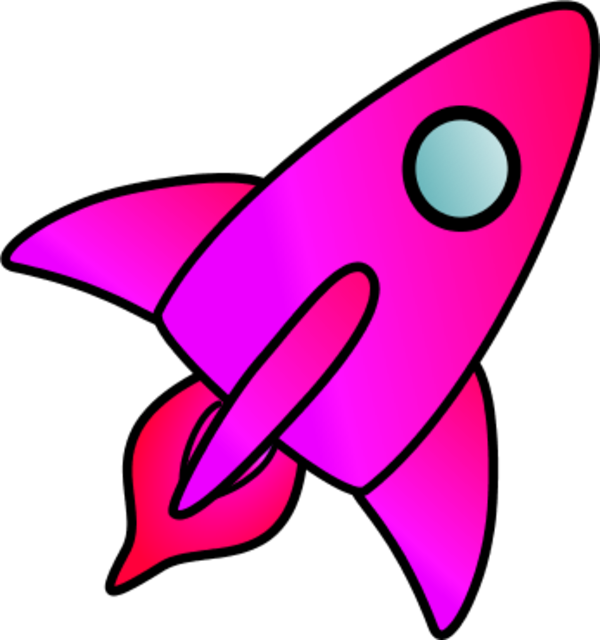 Flying Rocket Cartoon   Vector Clip Art