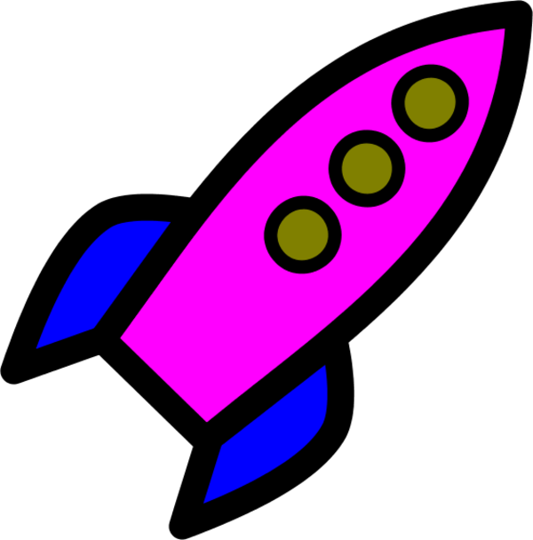 Flying Rocket Cartoon Vector Clip Art