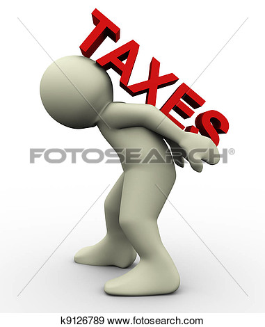 Illustration Of 3d Man Carrying Taxes K9126789   Search Vector Clipart
