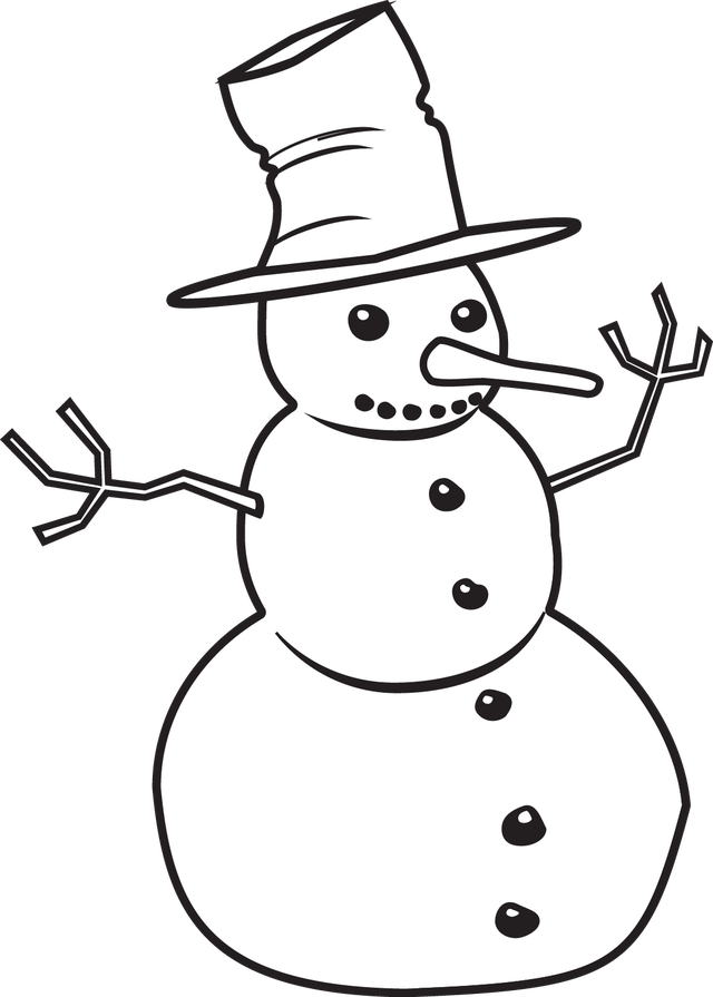 Snowman Clip Art Black White