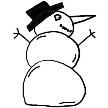 Snowman Clipart Colored And Black And White