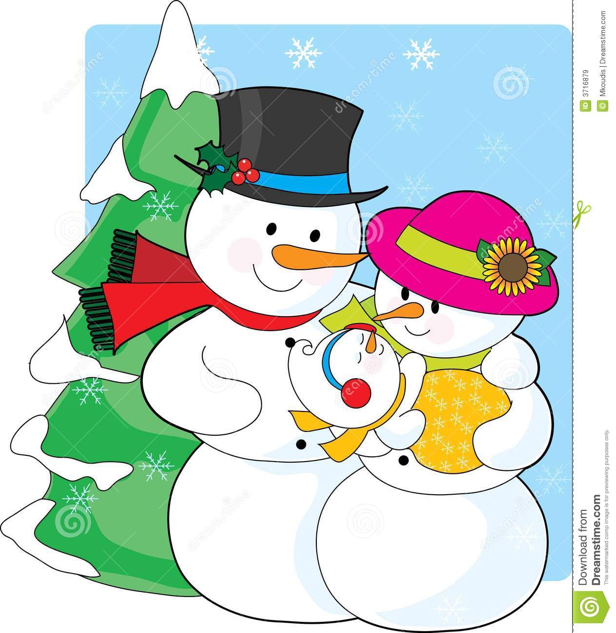 Snowman Family Royalty Free Stock Images   Image  3716879